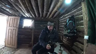 Checking the DUGOUT for snow and FROST. Smokehouse in the CHIMNEY.