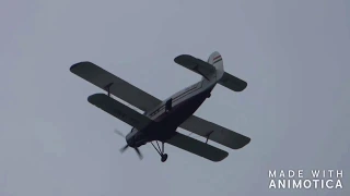 Antonov AN-2 with red devils aboard flying over the Three counties show on 17/6/18