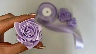 Easy Satin Ribbon Rose Tutorial: DIY Rose Craft, how to make flowers with ribbon