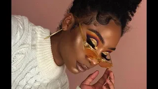 Colorful Gold Glitter Cut Crease Makeup Look | MakeupTiffanyJ