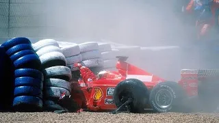 F1 Michael Schumacher 1st Lap Crash 1999 British GP