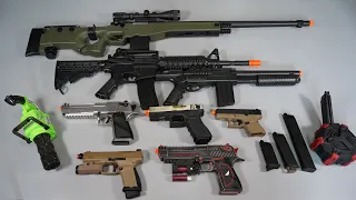 Realistic Toy Guns - GBB Airsoft Pistol - AWP Sniper Rifle - M4 And ShotGun  - Toy Guns collection