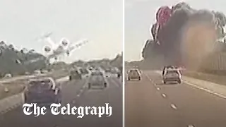 Moment jet crashed on Florida highway