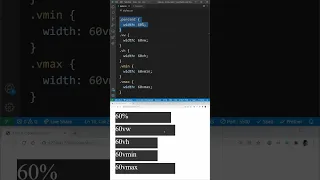 difference of percent,  vh,  vw,  vmin vmax in css.  #web #css #programming #webdevelopment