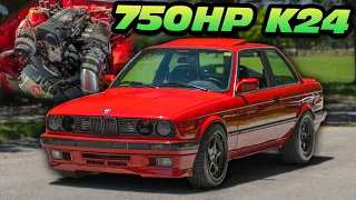 750HP Honda K24 Swapped BMW E30 GAPS STI & C8 Z06! (Build Breakdown)