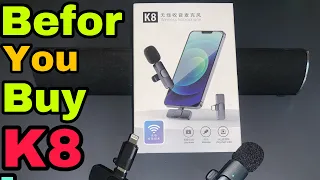 K8 WIRELESS MICROPHONE REVIEW & UNBOXING For Iphone And Type C Android(Lightning & USB-C)