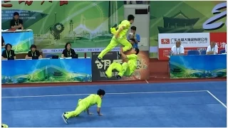 1st China National Wushu Games 第一届全国武术运动大会 Men Duilian Chongqing Team 重庆 梁家耀 周维 翟钰博 9.60