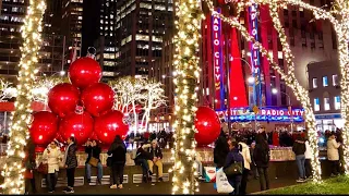 NEW YORK CITY 2019: CHRISTMAS DECORATIONS AT NIGHT! [4K]