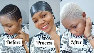 How to bleach your short hair from black to platinum blonde/ Grey/ White