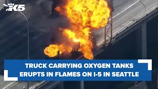 Extended look at truck fire on I-5 in Seattle