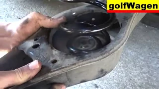 VW Golf 5 how to change rear springs and rear shock absorber 100% detailed full time