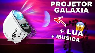 Projetor de Galáxia + Lua e Caixa de Som Embutida!