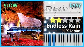 Endless Rain - X Japan │ Easy Piano Tutorial ⭐⭐☆☆☆