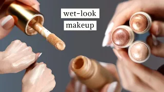THE BEST WET-LOOK MAKEUP!! COMPARING GLOSSY VS. GLAZED CREAM & LIQUID WET-LOOK HIGHLIGHTERS