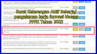 Pengisian Surat Keterangan Aktif Bekerja/pengalaman kerja formasi khusus Seleksi PPPK Tahun 2023