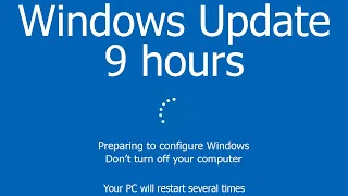 Windows Update Screen REAL COUNT 9 hours 4K Resolution / 9 hour working day!