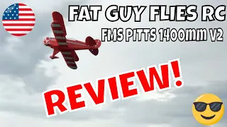 FMS PITTS 1400mm V2 REVIEW OF ONE GREAT BI PLANE!  by Fat Guy Flies RC