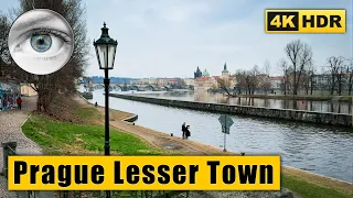 Prague Walking Tour of Lesser Town and Kampa Island 🇨🇿 Czech Republic 4K HDR ASMR