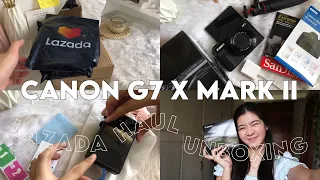 unboxing my new camera 📷 Canon G7 x Mark ii | LAZADA (Philippines)