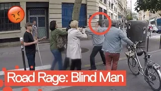 Extraordinary road rage incident in Paris involving a BLIND man