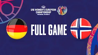 Germany v Norway | Full Basketball Game | FIBA U16 Women's European Championship 2023 - Division B