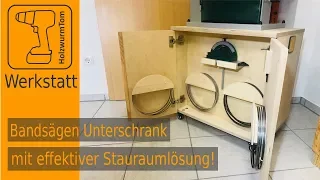 Werkstattmöbel selbst gebaut - Unterschrank für die Bandsäge mit effektiver Stauraumlösung!