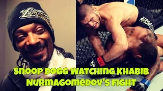 Snoop Dogg watching Khabib Nurmagomedov vs Michael Johnson fight