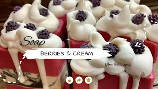 Frosting Recipe - How to Make BERRIES & CREAM CP Soap - Piping the Cut Bars | Ellen Ruth Soap