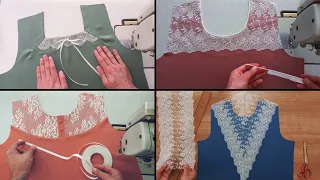 [5] Amazing Ways to design different necks for your outfits. sewing technique