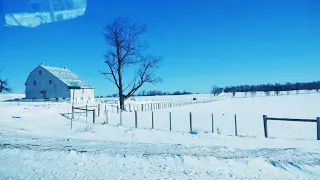 Canada Countryside Driving through Canadian Villages in Winter