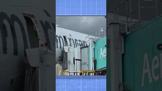 Uh Oh! Jetbridge Collapses And Rips Door Off American Boeing 787 #shorts