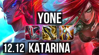 YONE vs KATARINA (MID) | 7 solo kills, 600+ games, Godlike | KR Diamond | 12.12