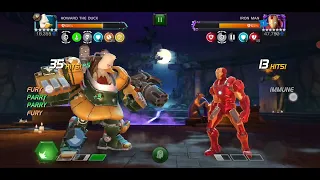 mcoc Echoes in Eternity, thrownbreaker Ironman meets Howard, quack quack