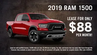 Stetler Dodge Chrysler Jeep RAM | 2019 RAM 1500 | $88 Per Month Lease Special