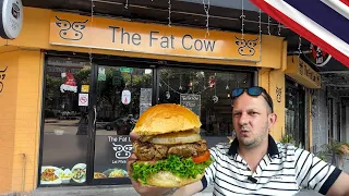 Eating the Fat Cow Burger at The Fat Cow in Bangkok