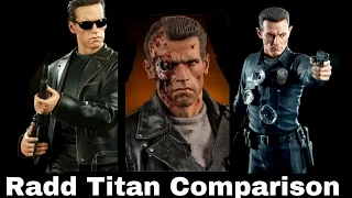 🔴 Comparison Terminator T-800 Battle damaged by Sideshow collectibles - RaddTitan