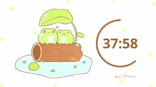 45 Mins timer - Study Timer aesthetic rain with cute frogs #timer #45mins #45minutes