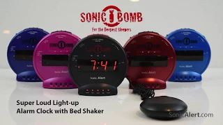 Sonic Bomb - Super Loud Alarm Clocks with Bed Shakers