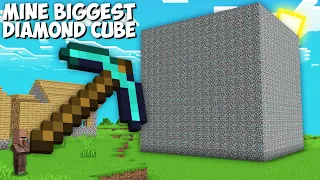 How to Villager MINE this BIGGSET DIAMOND BLOCK in My Minecraft World ?? New Secret OP Pickaxe !!!