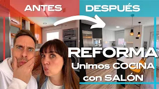 Increíble transformación de casa uniendo cocina y salón - Antes y después