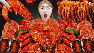 MUKBANG 하이유의 대왕 킹크랩 해물찜 먹방! Giant KingCrab Shrimp Spicy Seafood 통오징어튀김 새우튀김 Eatingshow | HIU 하이유