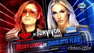 WWE Survivor Series 2021 Becky Lynch vs Charlotte Flair Official Match Card