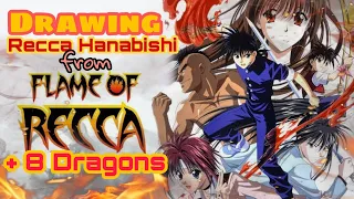 Drawing Flame of Recca | 8 flame dragons kilala mo pa?