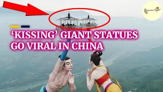 Giant statues “Blowing” Flying Kisses goes viral that challenges you on a 1,000 metres-high lift!