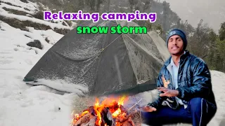 Winter camping in snow Strom ! winter camping snow! winter snow camping in India #wintercamping