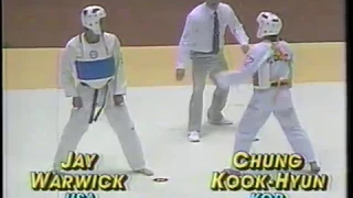 1988 olympic TKD welter semi Jay Warwick (USA) vs Chung Kook-Hyun (KOR)