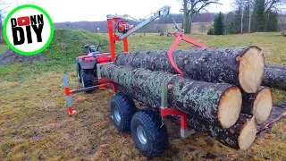 ATV 12 V Winch Powered Timber Trailer CRANE BUILD