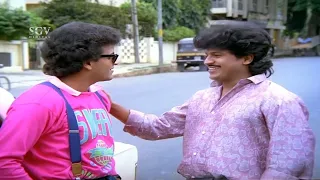 Raghanna Meets His Friend Shivanna In Bus Stop | Comedy Scene | Aasegobba Meesegobba Kannada Movie
