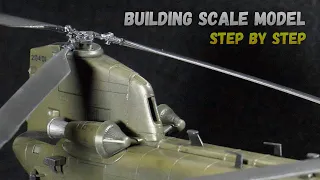 Building plastic models - American helicopter Chinook / Step by step