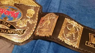 The new WWE Tag Team Championship belts/ My New Wrestling Belt 11